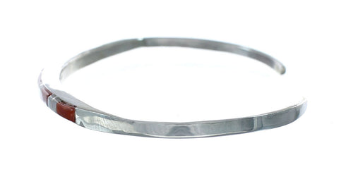 Navajo Multicolor Inlay Sterling Silver Cuff Bracelet NX11602